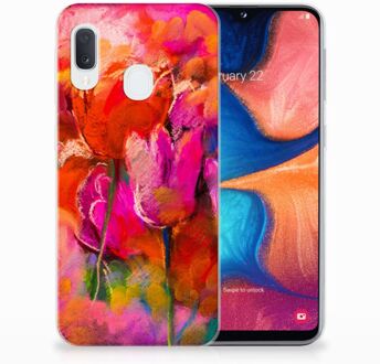 B2Ctelecom TPU Siliconen Backcase Samsung Galaxy A20e Design Tulpen