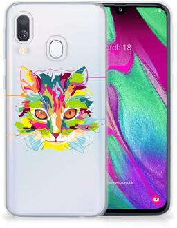 B2Ctelecom TPU Siliconen Backcase Samsung Galaxy A40 Cat Color