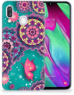 B2Ctelecom TPU Siliconen Backcase Samsung Galaxy A40 Cirkels en Vlinders