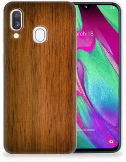 B2Ctelecom TPU Siliconen Backcase Samsung Galaxy A40 Donker Hout