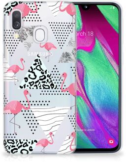 B2Ctelecom TPU Siliconen Backcase Samsung Galaxy A40 Flamingo Triangle