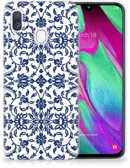 B2Ctelecom TPU Siliconen Backcase Samsung Galaxy A40 Flower Blue