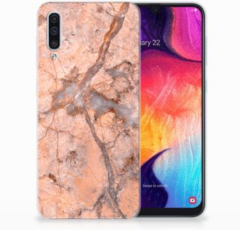 B2Ctelecom TPU Siliconen Backcase Samsung Galaxy A50 Design Marmer Oranje