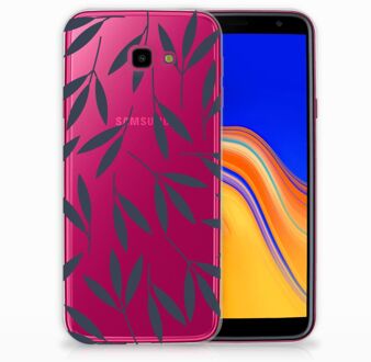 B2Ctelecom TPU Siliconen backcase Samsung Galaxy J4 Plus (2018) Design Leaves Blue