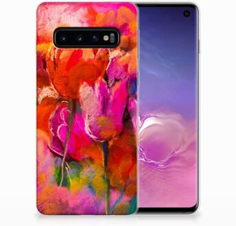 B2Ctelecom TPU Siliconen Backcase Samsung Galaxy S10 Design Tulpen