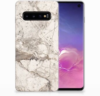 B2Ctelecom TPU Siliconen Backcover Hoesje Samsung Galaxy S10 Design Marmer Beige