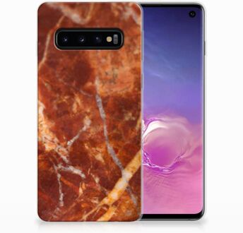 B2Ctelecom TPU Siliconen Backcover Hoesje Samsung Galaxy S10 Design Marmer Bruin