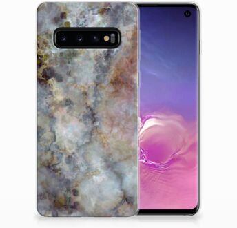 B2Ctelecom TPU Siliconen Backcover Hoesje Samsung Galaxy S10 Design Marmer Grijs