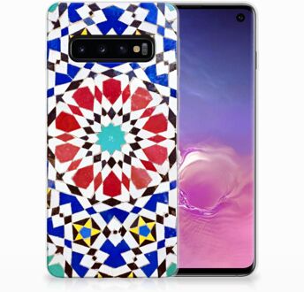 B2Ctelecom TPU Siliconen Backcover Hoesje Samsung Galaxy S10 Design Mozaïek