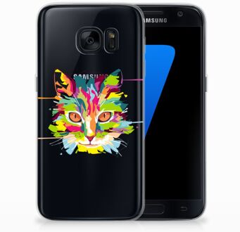 B2Ctelecom TPU Siliconen Backcover Samsung Galaxy S7 Cat Color