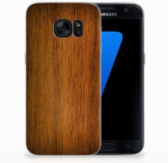 B2Ctelecom TPU Siliconen Backcover Samsung Galaxy S7 Donker Hout