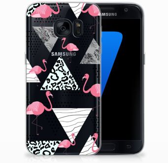 B2Ctelecom TPU Siliconen Backcover Samsung Galaxy S7 Flamingo Triangle