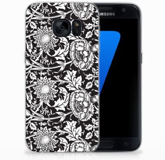 B2Ctelecom TPU Siliconen Backcover Samsung S7 Black Flowers