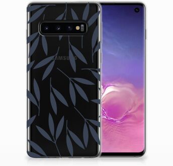 B2Ctelecom TPU Siliconen Bumper Hoesje Samsung Galaxy S10 Design Leaves Blue