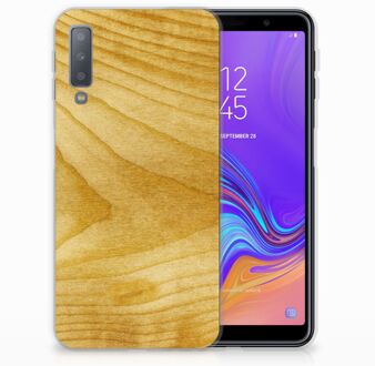 B2Ctelecom TPU Siliconen Case Back Cover Samsung A7 (2018) Licht Hout