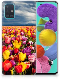 B2Ctelecom TPU Siliconen Hoesje Back Case Samsung A51 Tulpen