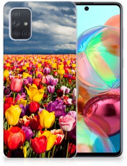 B2Ctelecom TPU Siliconen Hoesje Back Case Samsung A71 Tulpen