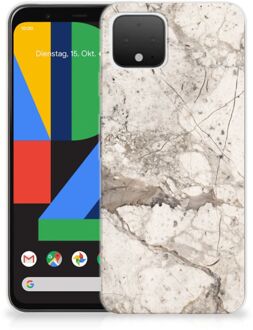 B2Ctelecom TPU Siliconen Hoesje Google Pixel 4 Marmer Creme