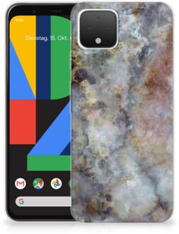 B2Ctelecom TPU Siliconen Hoesje Google Pixel 4 Marmer Grijs