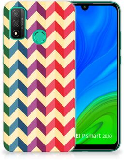 B2Ctelecom TPU Siliconen Hoesje Huawei P Smart 2020 Doorzichtig Hoesje Zigzag Color