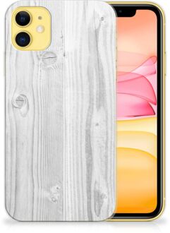 B2Ctelecom TPU Siliconen hoesje iPhone 11 Bumper Hoesje White Wood