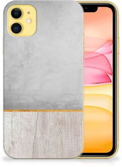 B2Ctelecom TPU Siliconen hoesje iPhone 11 Bumper Hoesje Wood Concrete