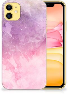 B2Ctelecom TPU Siliconen hoesje iPhone 11 Hoesje maken Pink Purple Paint