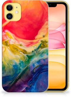 B2Ctelecom TPU Siliconen hoesje iPhone 11 Hoesje maken Watercolor Dark