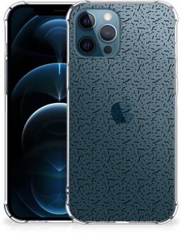 B2Ctelecom TPU Siliconen Hoesje iPhone 12 | 12 Pro GSM Hoesje met doorzichtige rand Stripes Dots