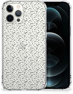 B2Ctelecom TPU Siliconen Hoesje iPhone 12 Pro Max GSM Hoesje met doorzichtige rand Stripes Dots