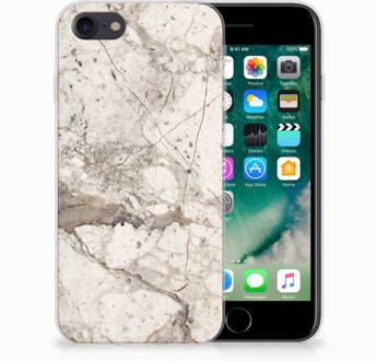 B2Ctelecom TPU siliconen hoesje iPhone 7 | 8 Marmer Beige