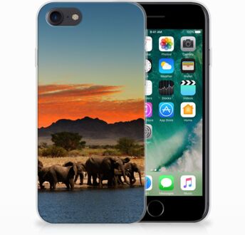 B2Ctelecom TPU siliconen hoesje iPhone 7 | 8 Olifanten