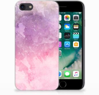 B2Ctelecom TPU siliconen hoesje iPhone 7 | 8 Pink Purple Paint