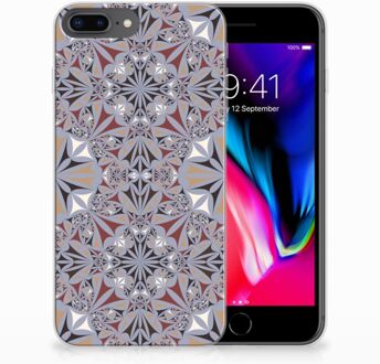 B2Ctelecom TPU Siliconen Hoesje iPhone 7 Plus | 8 Plus Design Flower Tiles