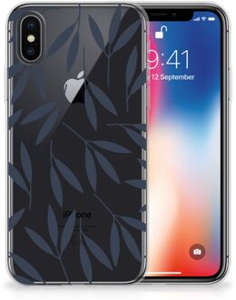 B2Ctelecom TPU-siliconen Hoesje iPhone X/10 | Xs Design Leaves Blue