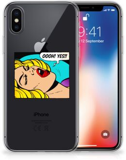 B2Ctelecom TPU Siliconen Hoesje iPhone X/10 | Xs Popart Oh Yes