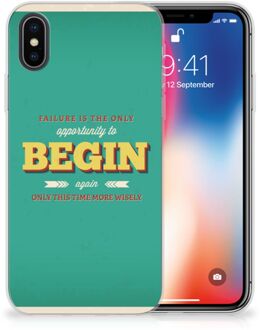 B2Ctelecom TPU Siliconen Hoesje iPhone X/10 | Xs Quote Begin