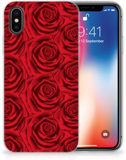 B2Ctelecom TPU Siliconen Hoesje iPhone X/10 | Xs Red Roses