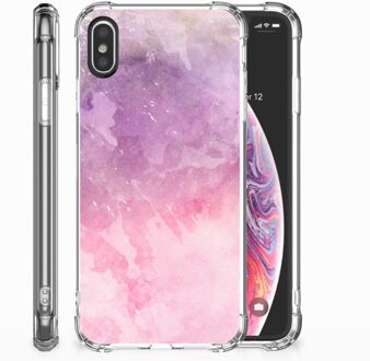 B2Ctelecom TPU-Siliconen Hoesje iPhone X | Xs Design Pink Purple Paint