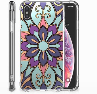 B2Ctelecom TPU-Siliconen Hoesje iPhone X | Xs Design Purple Flower