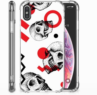 B2Ctelecom TPU-Siliconen Hoesje iPhone X | Xs Design Skull Red