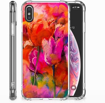 B2Ctelecom TPU-Siliconen Hoesje iPhone X | Xs Design Tulpen