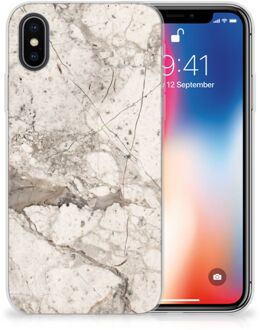 B2Ctelecom TPU-siliconen Hoesje iPhone Xs | X/10 Design Marmer Beige