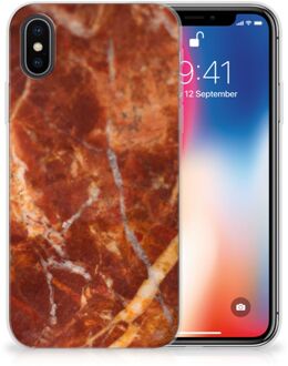 B2Ctelecom TPU-siliconen Hoesje iPhone Xs | X/10 Design Marmer Bruin