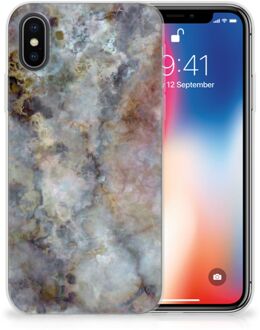 B2Ctelecom TPU-siliconen Hoesje iPhone Xs | X/10 Design Marmer Grijs