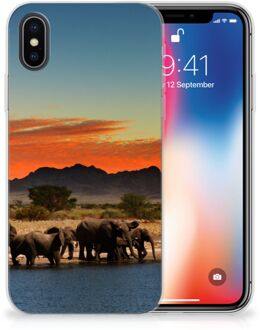 B2Ctelecom TPU-siliconen Hoesje iPhone Xs | X/10 Design Olifanten