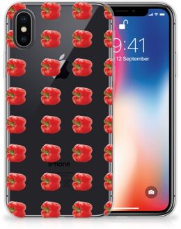 B2Ctelecom TPU-siliconen Hoesje iPhone Xs | X/10 Design Paprika Red