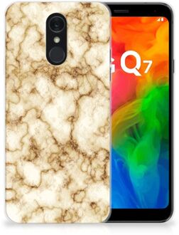 B2Ctelecom TPU Siliconen Hoesje LG Q7 Marmer Goud