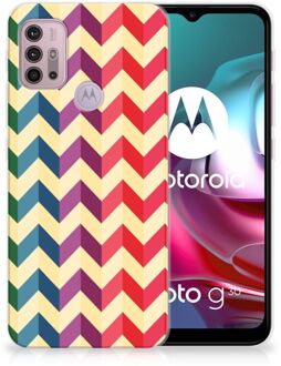 B2Ctelecom TPU Siliconen Hoesje Motorola Moto G30 | G10 Doorzichtig Hoesje Zigzag Color