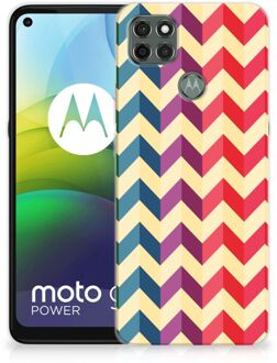 B2Ctelecom TPU Siliconen Hoesje Motorola Moto G9 Power Doorzichtig Hoesje Zigzag Color